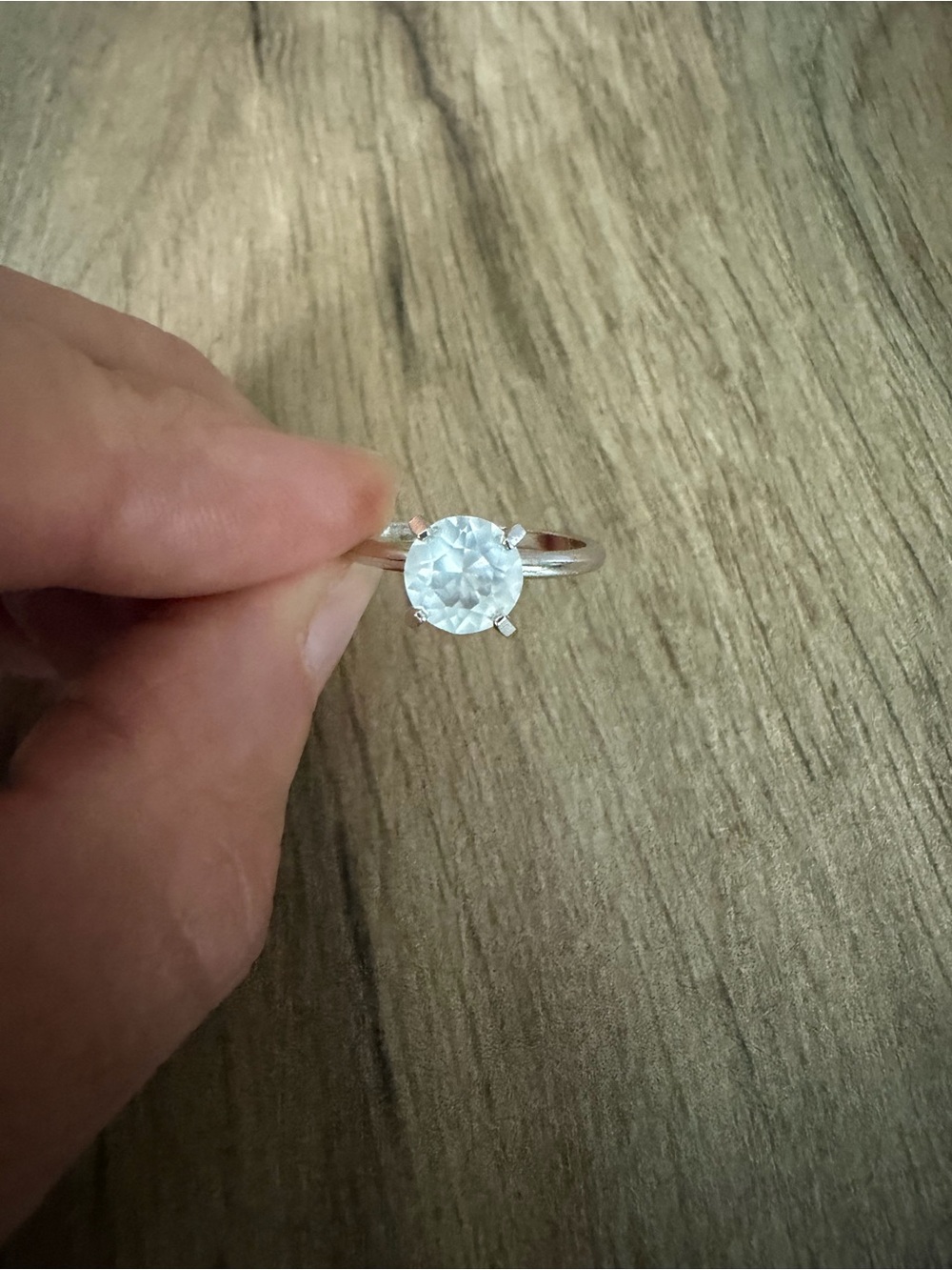 Vintage Silver Solitaire Ring